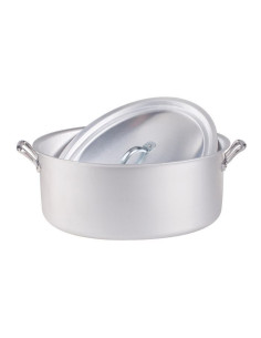 Cacerola ovalada con acabado mate, asas y tapa de aluminio, diámetro 32cm