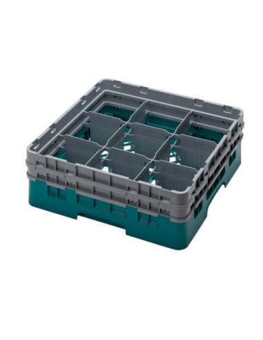 CAMBRO - 9S638-110 - Cesta de lavado 9 comp. 3 alturas - 14,8 cm Ø máx. - alt. máx. 17,6 cm - 50 x 50 x 22,5 cm